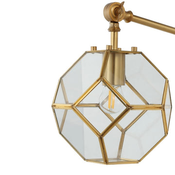 Honeycomb 7.5"  Modern Contemporary Arm-Adjustable Iron/Glass LED Sconce - JONATHAN Y